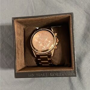 Michael Kors Rose Gold Crystal Bezel Bracelet Watch